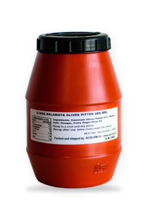 Măsline Kalamata fără sâmburi, butoiaș (greutate netă scursă 2 kg)