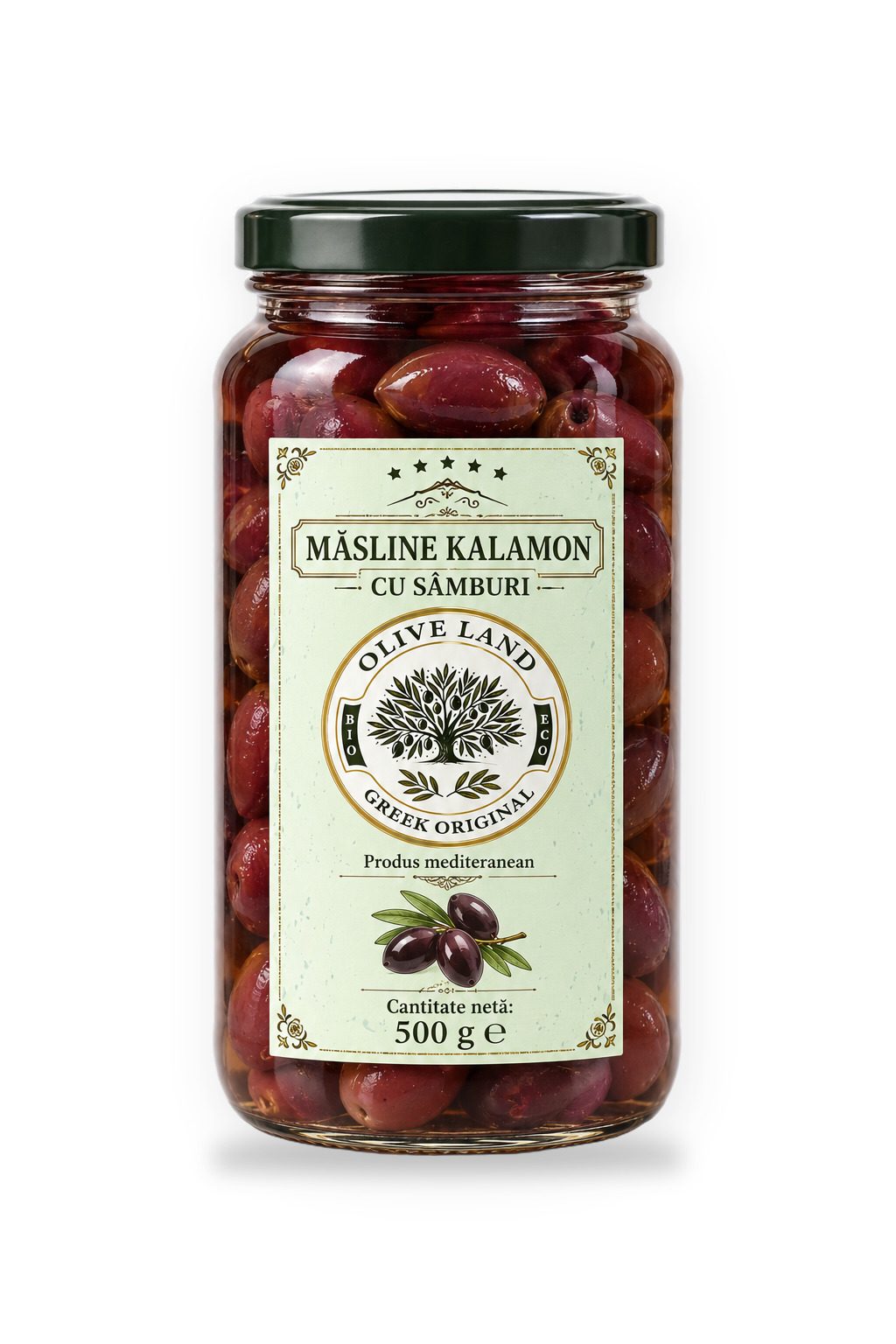 Măsline Kalamon cu sâmburi 500 g